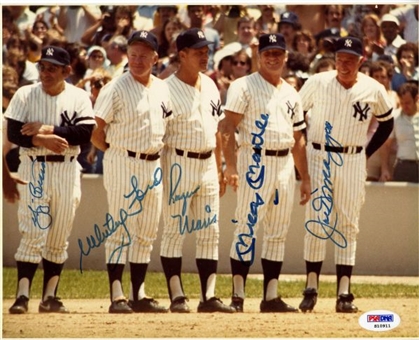 Mantle, Maris, DiMaggio, Berra and Ford Signed 8x10 Photo